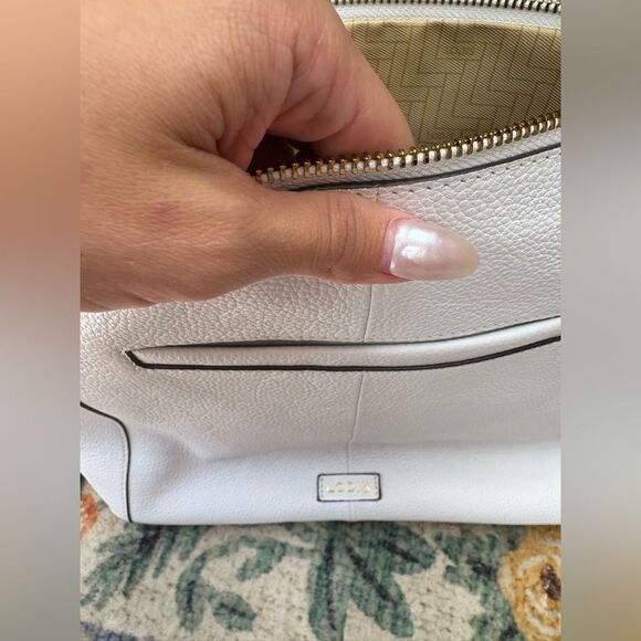 Lodis Leather Dual Zip Aviva Crossbody White Purse Bag W Dustbag - Picture 8 of 10